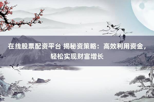 在线股票配资平台 揭秘资策略：高效利用资金，轻松实现财富增长