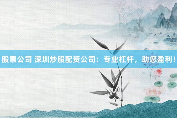 股票公司 深圳炒股配资公司：专业杠杆，助您盈利！