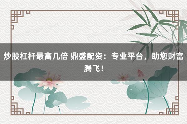炒股杠杆最高几倍 鼎盛配资：专业平台，助您财富腾飞！