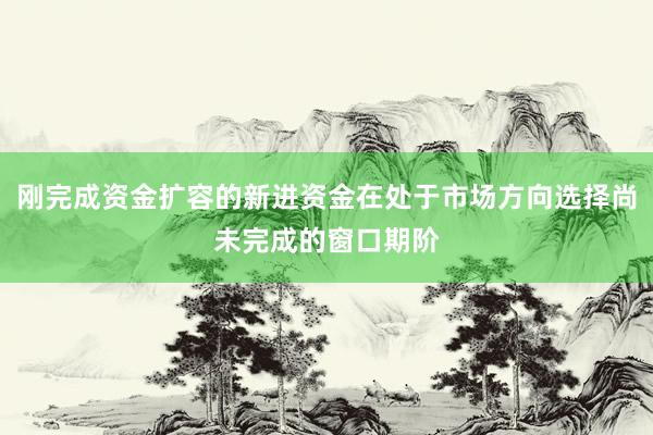 刚完成资金扩容的新进资金在处于市场方向选择尚未完成的窗口期阶