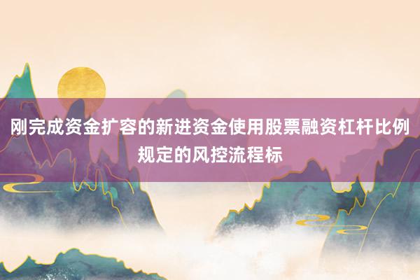 刚完成资金扩容的新进资金使用股票融资杠杆比例规定的风控流程标