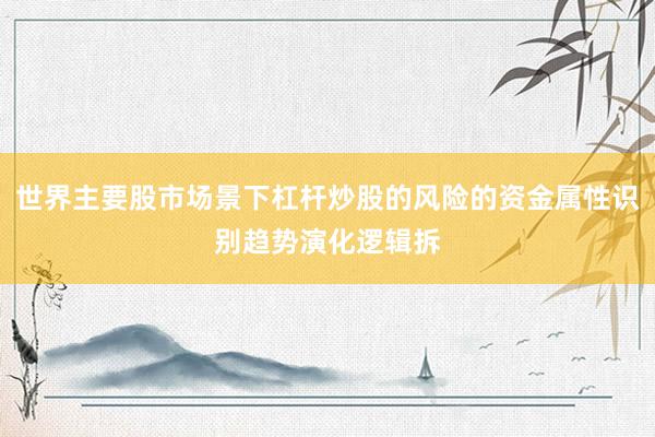 世界主要股市场景下杠杆炒股的风险的资金属性识别趋势演化逻辑拆