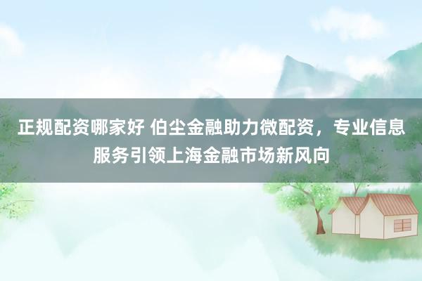 正规配资哪家好 伯尘金融助力微配资，专业信息服务引领上海金融市场新风向