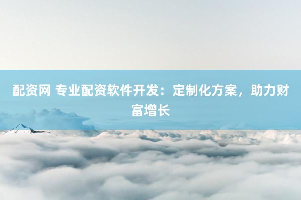 配资网 专业配资软件开发：定制化方案，助力财富增长